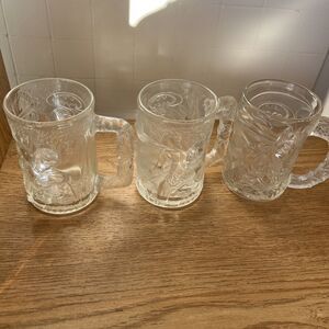 Vintage 1995 Batman Forever McDonalds Glass Mugs Set Of 3 Robin Made In France